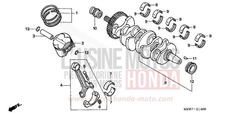 KURBELWELLE/KOLBEN (CBF600S6/SA6/N6/NA6) von CBF600N ABS INTERSTELLAR BLACK METALLIC (NHA12) von 2006